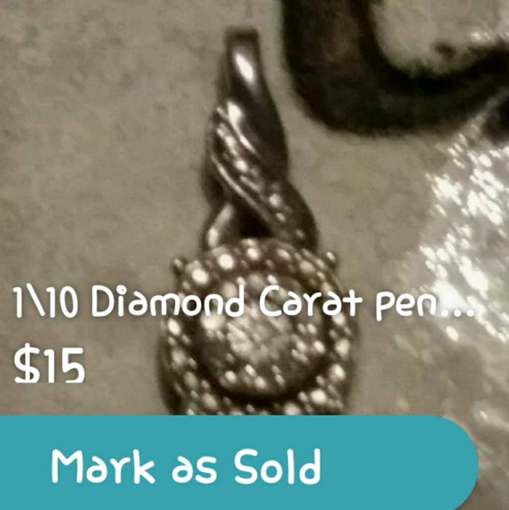1/10 sterling silver diamond pendant